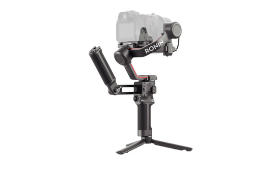 DJI RS 3 Combo side with a camera mounted, ready for professional video recording 