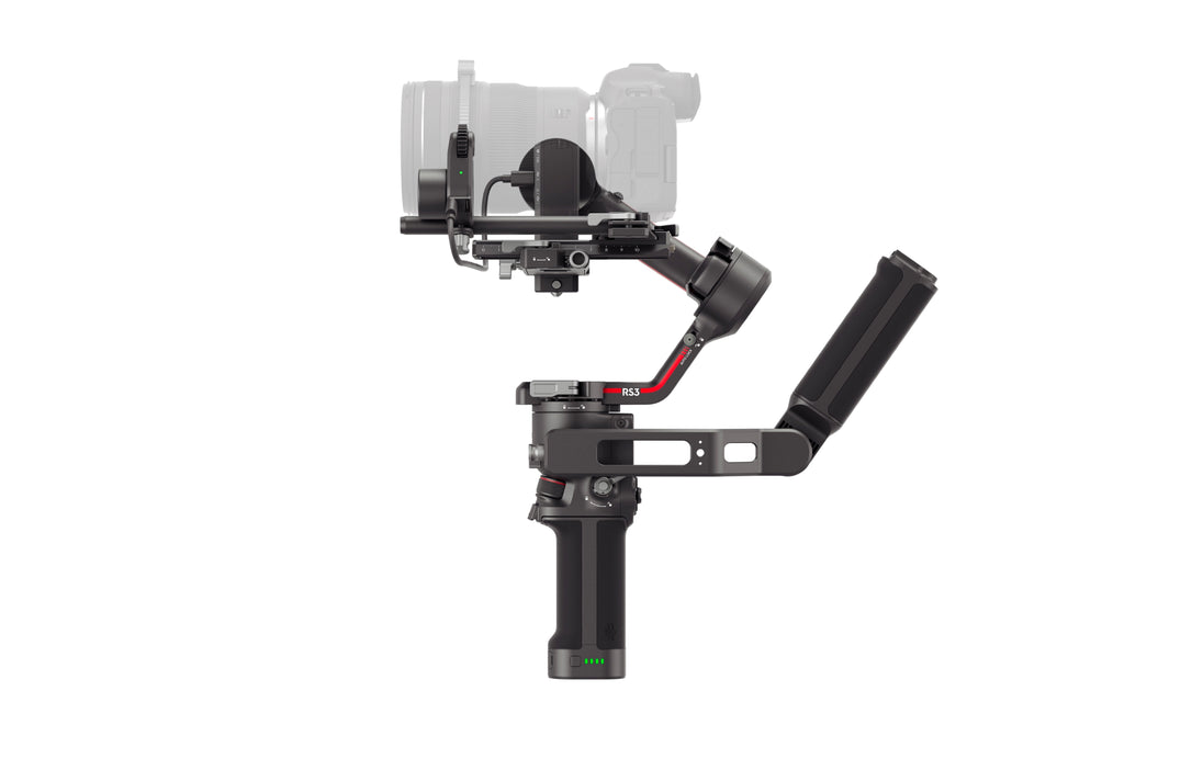 DJI RS 3 Combo with a camera mounted, ready for professional video recording