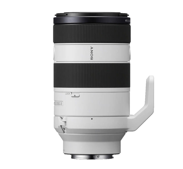 Sony FE 70-200mm F/4 Macro G OSS II lens on a white background