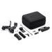 Contents of the DJI RS 4 Pro package, including the gimbal, battery grip, quick-release plate, tripod, and various cables and accessories neatly arranged.